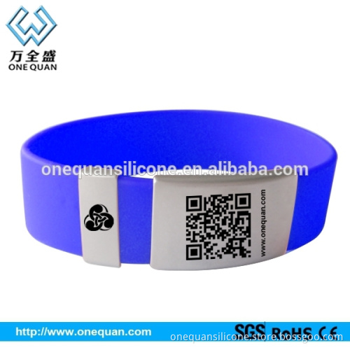Factory directly Hot sale QR code with ID number silicone bracelet